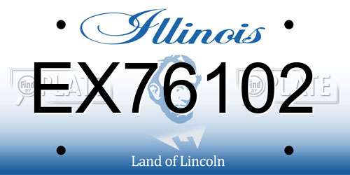 EX76102 Illinois License Plate