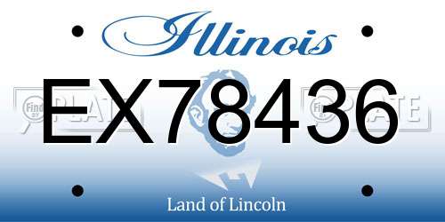 EX78436 Illinois License Plate