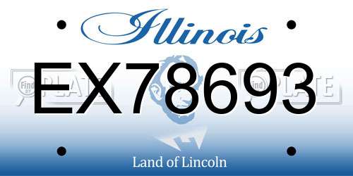 EX78693 Illinois License Plate