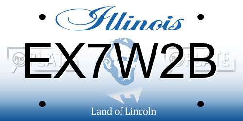 EX7W2B Illinois License Plate