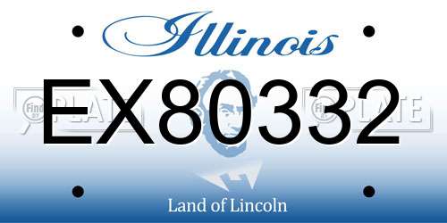 EX80332 Illinois License Plate