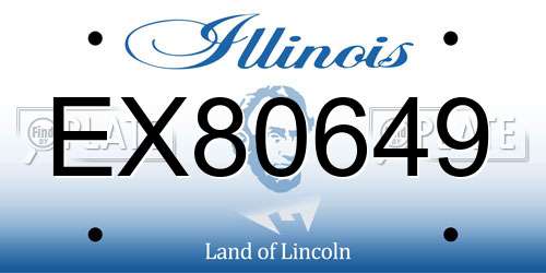 EX80649 Illinois License Plate