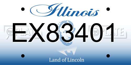 EX83401 Illinois License Plate