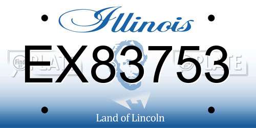 EX83753 Illinois License Plate