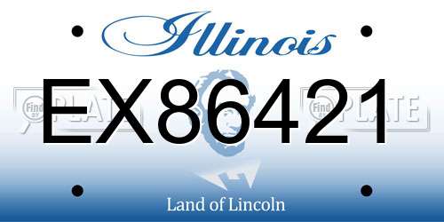 EX86421 Illinois License Plate
