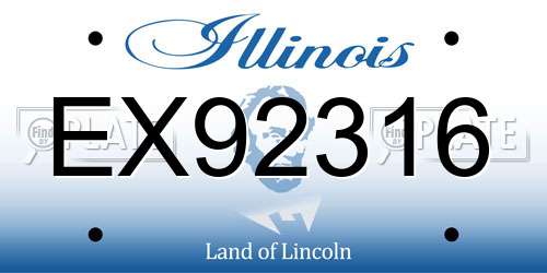 EX92316 Illinois License Plate