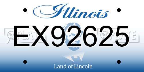 EX92625 Illinois License Plate
