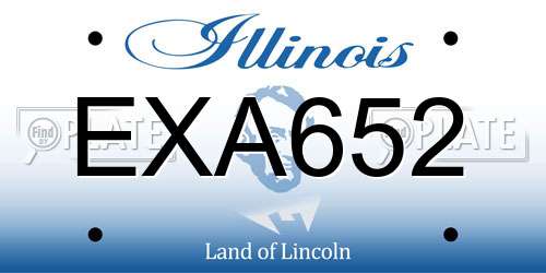 EXA652 Illinois License Plate