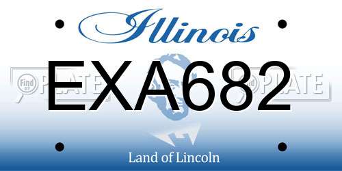 EXA682 Illinois License Plate