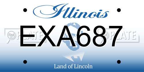 EXA687 Illinois License Plate