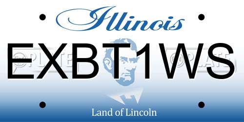 EXBT1WS Illinois License Plate
