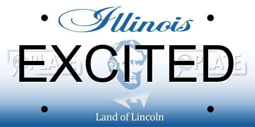 EXCITED Illinois License Plate