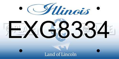 EXG8334 Illinois License Plate