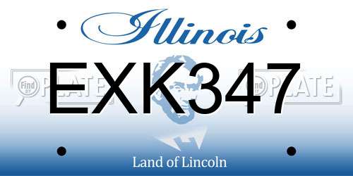 EXK347 Illinois License Plate