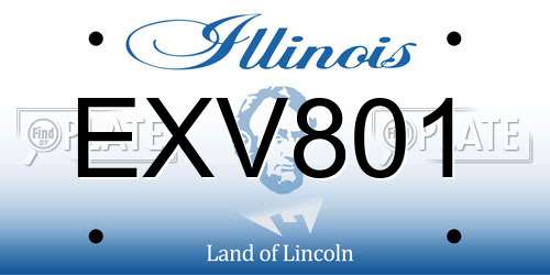 EXV801 Illinois License Plate