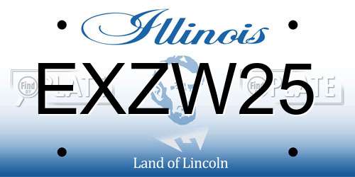 EXZW25 Illinois License Plate