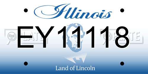 EY11118 Illinois License Plate