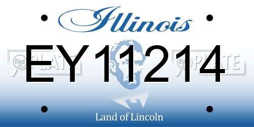 EY11214 Illinois License Plate