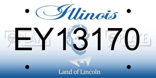 EY13170 Illinois License Plate
