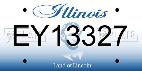 EY13327 Illinois License Plate