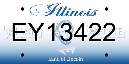 EY13422 Illinois License Plate