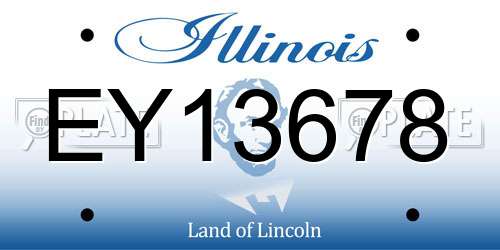 EY13678 Illinois License Plate
