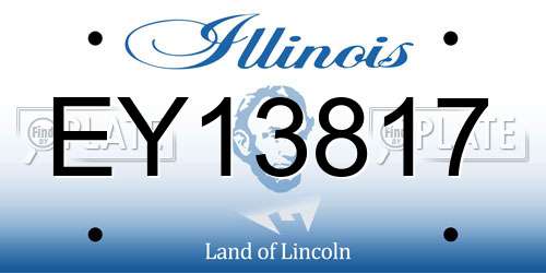 EY13817 Illinois License Plate