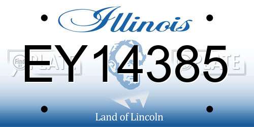 EY14385 Illinois License Plate