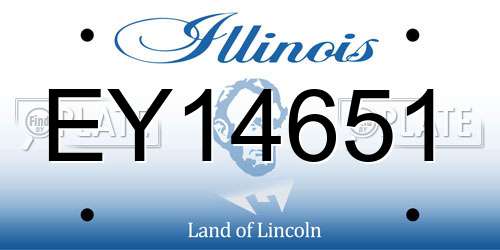EY14651 Illinois License Plate