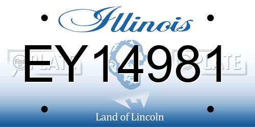 EY14981 Illinois License Plate