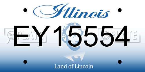 EY15554 Illinois License Plate