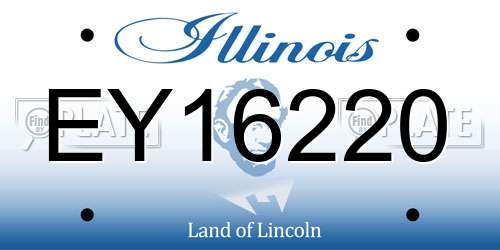 EY16220 Illinois License Plate