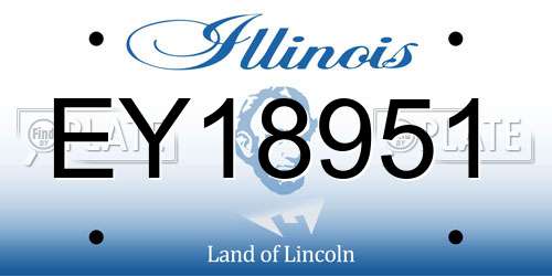 EY18951 Illinois License Plate
