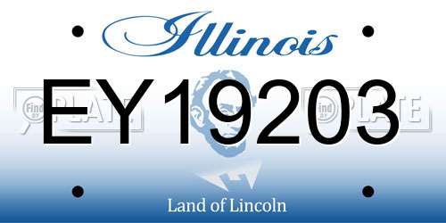 EY19203 Illinois License Plate