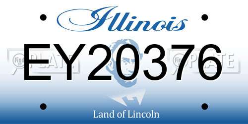 EY20376 Illinois License Plate