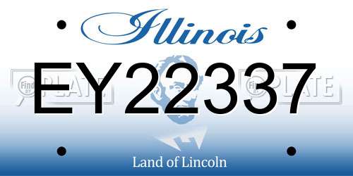 EY22337 Illinois License Plate