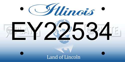EY22534 Illinois License Plate