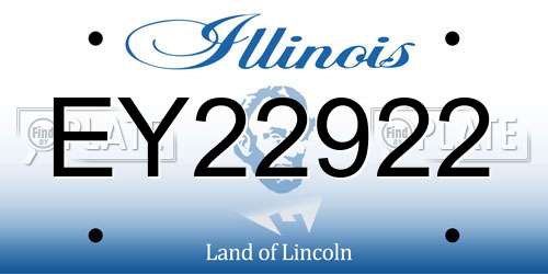 EY22922 Illinois License Plate