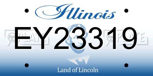 EY23319 Illinois License Plate