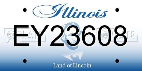 EY23608 Illinois License Plate