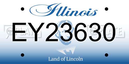EY23630 Illinois License Plate
