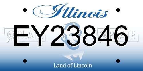 EY23846 Illinois License Plate
