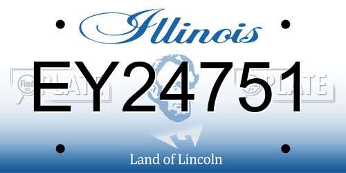 EY24751 Illinois License Plate