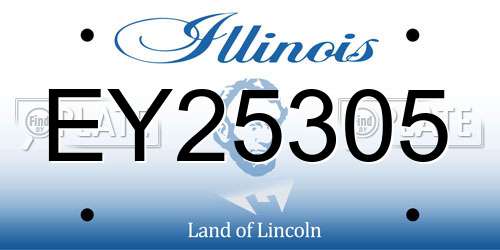 EY25305 Illinois License Plate