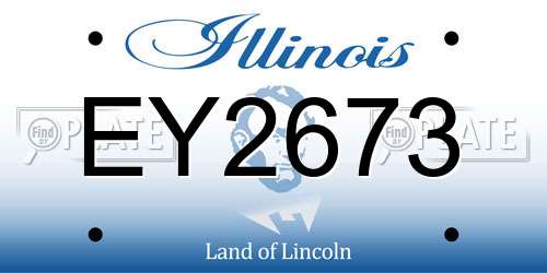 EY2673 Illinois License Plate
