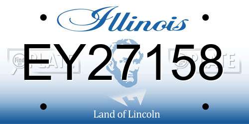 EY27158 Illinois License Plate