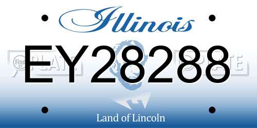 EY28288 Illinois License Plate