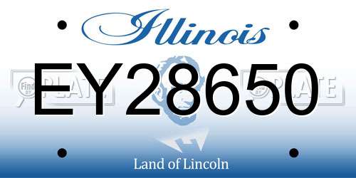 EY28650 Illinois License Plate