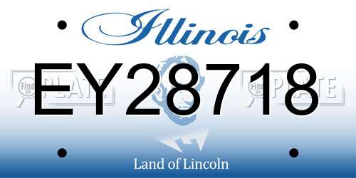 EY28718 Illinois License Plate