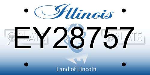 EY28757 Illinois License Plate